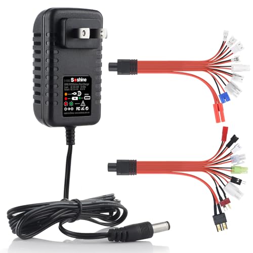 Cargador de batería RC NiMh NiCd de 2S a 10S con 19 conectores