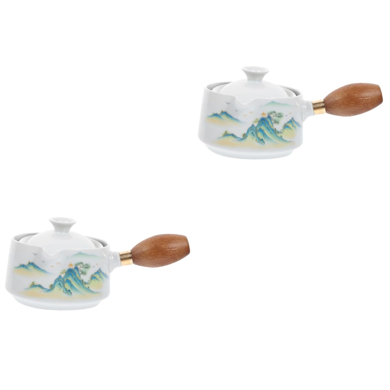 Zerodeko 2pièces Théière Céramique à Rotation Avec Poignée Latérale Pot à Thé Pratique Pour Infusion De Thé Vrac Design Élégant Et Pour Maison Et Bureau