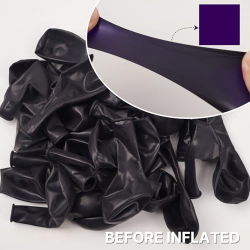 Image of PartyWoo Dark Purple Balloons 100pcs 12 Inch Royal Purple Latex Helium Balloons for Birthday Baby Shower Graduation Anniversary Bachelorette Princess Butterfly Themed Party Decorations Purple-Y16