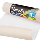 PHOENIX 12 Inch Wide x 3 Yard (9 Feet) Long Canvas Roll - 100% Cotton 11 Oz. Gesso Primed, Unstretched Professional Roll of Canvas for Oil & Acrylic Painting