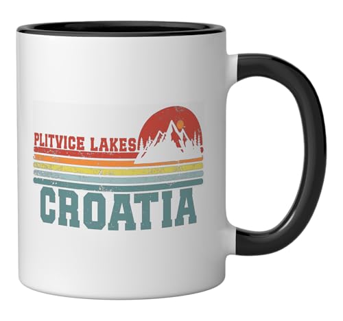 Taza de cerámica 11 onzas negra y blanca miniatura 2