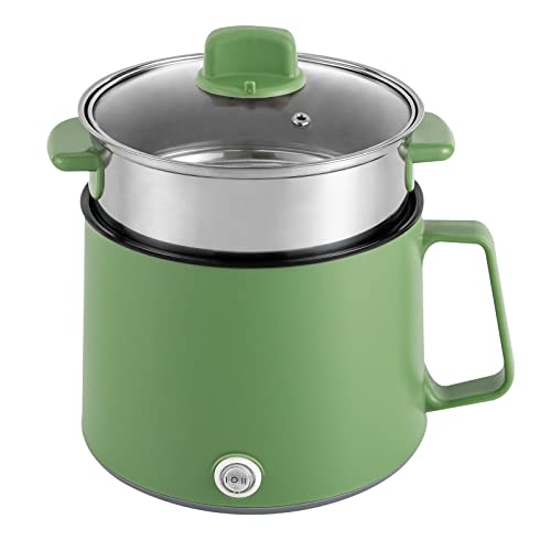 DSYOGX Mini Cuiseur Vapeur Électrique 1,7 l Double Cuiseur Électrique Multifonction Cuisinière à vapeur Antiadhésif Pour Cuire à la Vapeur, Cuisiner,...