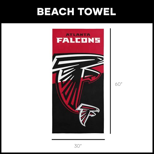 Image of Northwest NFL Atlanta Falcons Microfiber Beach Towel, 30 x 60 Inches - Quick Dry, Sand Resistant, Lightweight, Highly Absorbent, Incisor Design