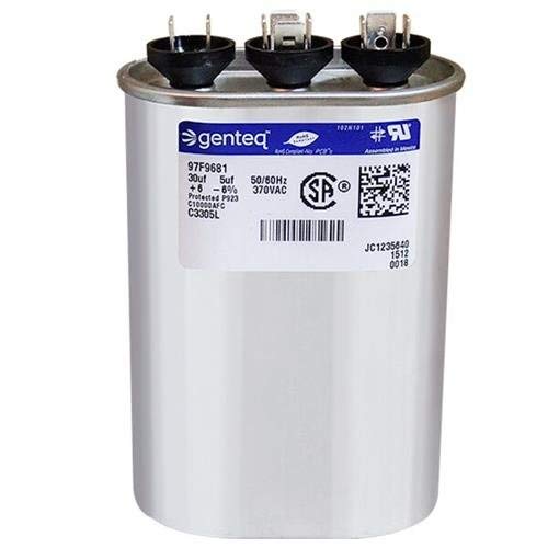 30 + 5 uF MFD x 370 VAC Capcom Replacement Dual Capacitor Oval # C3305L / 97F9681