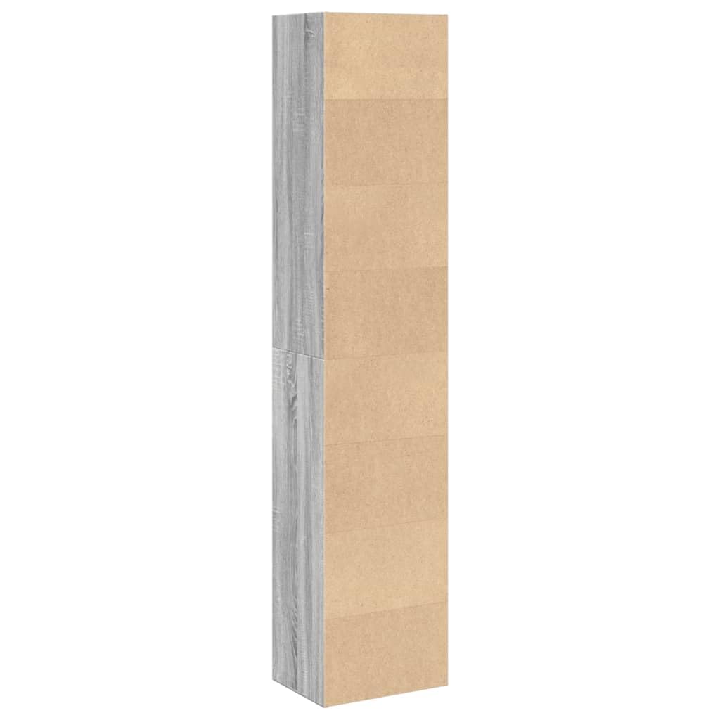 Libreria grigio Sonoma, 40 x 30 x 189 cm, in legno, per soggiorno, ufficio, corridoio, decorazione