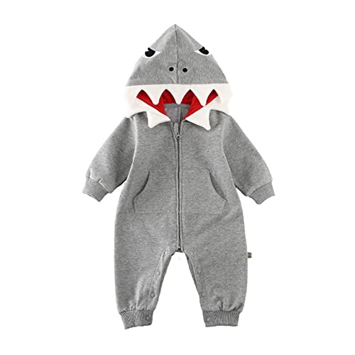 XFGLCK Newborn Infant Baby Girls Boys Halloween Outfit Cartoon Fur Fox Hoodie Romper with Tail