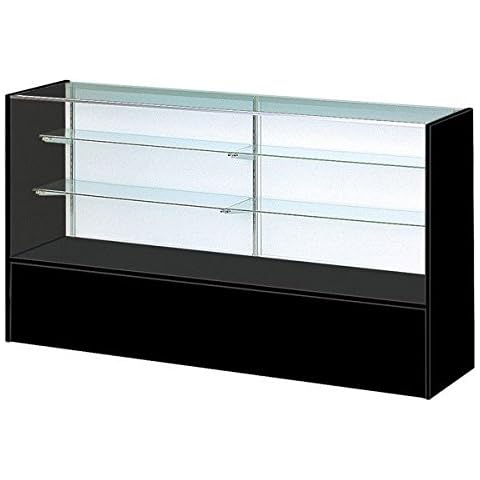 Only Garment Racks 72" Black Display Case - Full Vision Showcase Ready to Assemble Cover