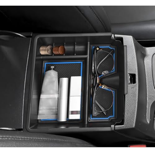 Image of LUWU Ranger Center Console Organizer for 2019 2020 2021 2022 2023 Ford Ranger XL /XLT /Lariat /Raptor Accessories Armrest Console Storage Box Glove Organizer Tray ABS Material Blue
