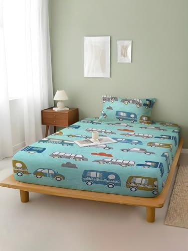 Image of Weave & Decor Kids Dedsheets Single Bed 60x90 Inches with 1 Pillow Cover 20x30 inch, Cotton Blend, Soft & Lightweight.
