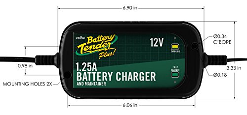 Battery Tender Plus 12V - 1.25 AMP Battery Charger and Maintainer - 022-0185G-DL-WH - Thumbnail 7