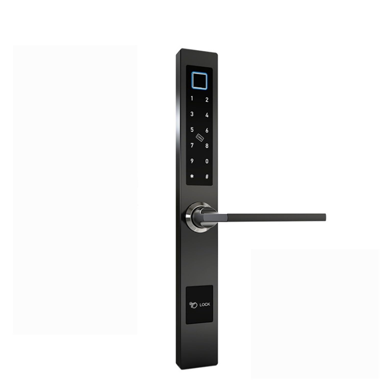Serrure de porte intelligente à code et empreinte pour sécuriser une entrée vitrée