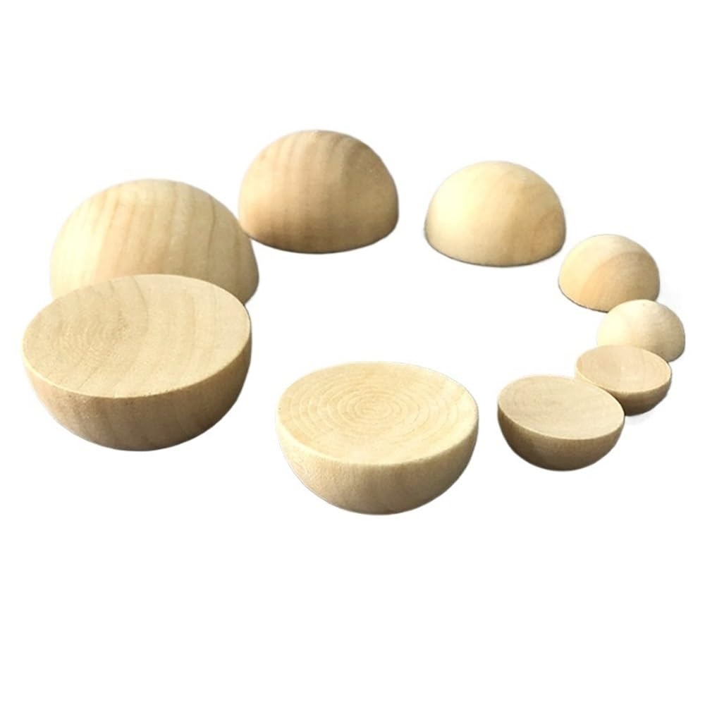 Demi-perles en bois de 15mm au ponçage lisse pour DIY