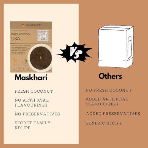 Image of Maskhari Rate Ready to eat Kala Vatana Usal Daal, Pure vegetarian, 150g | Ready to Eat Indian Food In Minutes, No Preservatives or Artificial Color