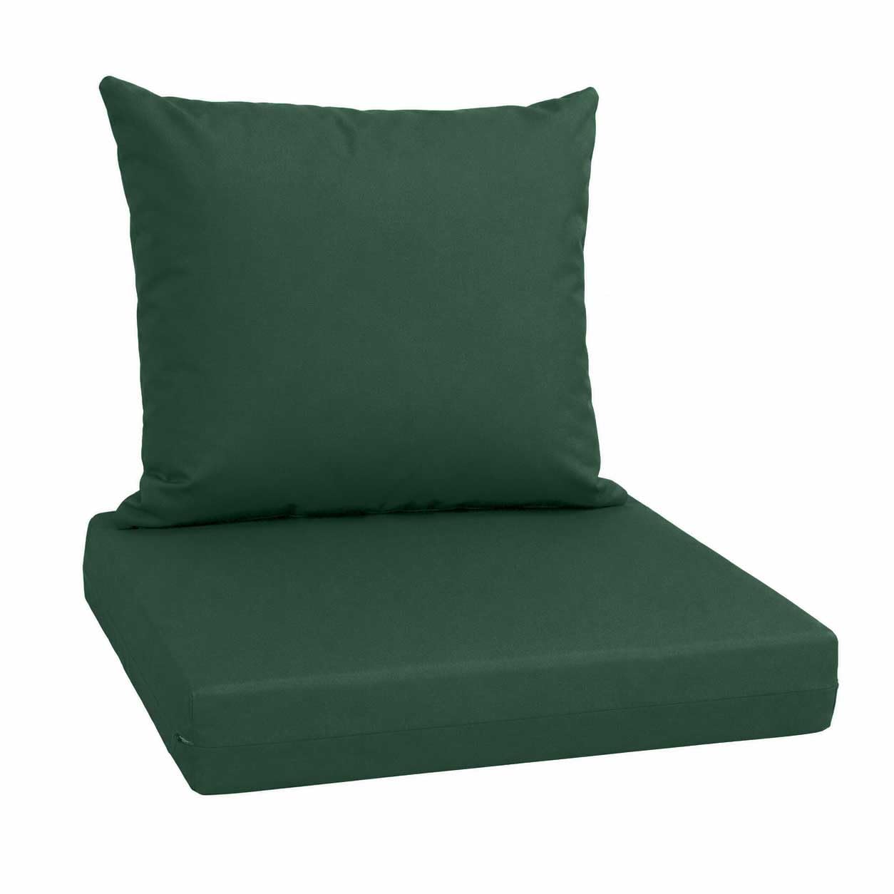 GRIZZLY FOAM Outdoor Seat and Back Cushion Set, 55L x 52W x 7.5H cm Patio Deep Seating Chair Fade Resistant Replacement Cushion for Rattan Sofa, Furniture (Bottle Green, 4Pc (2x Seat + 2x Back))