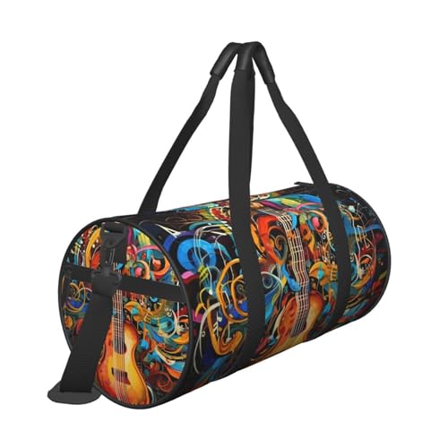 Music Series Duffle Bag for Women Men Personal Item Travel Bags Canvas Weekender Overnight Bag Lightweight Sports Tote Gym Bags Carry On Luggage Bag3