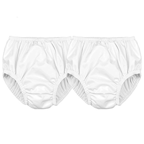 i Play. by green sprouts Unisex-Baby Reusable Swim Diaper (2pk) | No Other Diaper Necessary, UPF 50+ Protection,White/Pull On, 12 Months