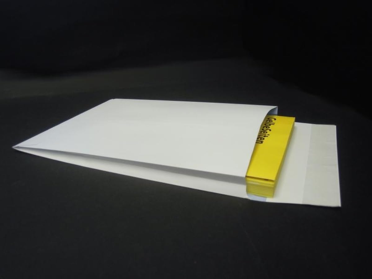 Faltentaschen 250x352x25mm B4 140g/qm haftklebend VE=125 Stück weiß