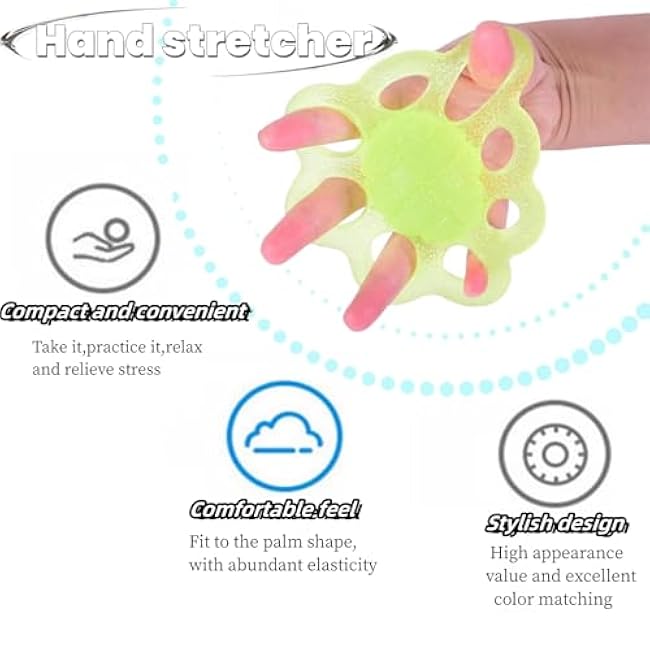 DEEYOTA Finger Exerciser and Hand Strengthener Rehab,Exercise Squeeze Ball for Hands