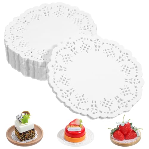 Classicseali 300PCS Paper Dollies,3.5in Disposable Doily Paper, Oil-Proof Round Dollies Lace Papers, for...