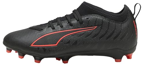 Image of PUMA Unisex Children's Ultra 6 Match Fg /Ag Jr Football Boots, Puma Black PUMA Red, 10 UK