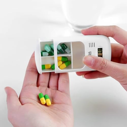 Pill Timer with Alarm – 2-Compartment Pill Box with Countdown Timer & Digital Display – Travel Medicine Organizer Reminder for Tablets, Vitamins & Medication – Compact, Portable, Easy to Use