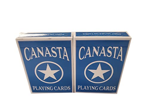 Set de 2 Barajas Canasta con Puntos, Dorso Azul