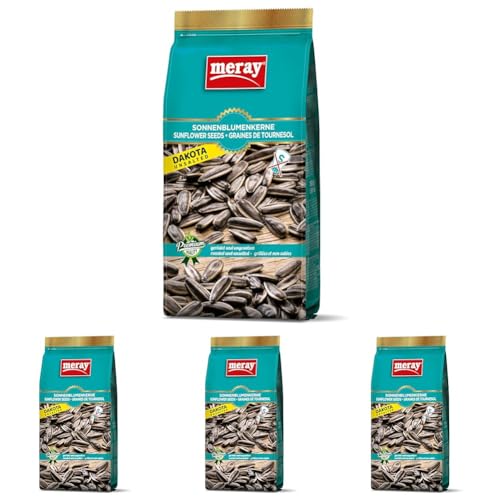 MERAY Pipas de girasol Dakota tostadas y sin sal 250g (Paquete de 4)