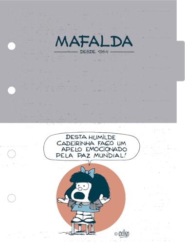 Jandaia - Caderno Argolado Cartonado Colegial Mafalda 160 folhas