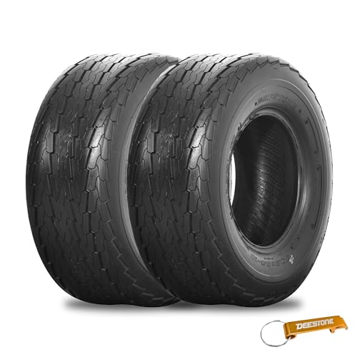 Deestone 20.5x8.00-10 D268 Trailer Tire 95J 20.5x8x10 10 Ply T/L Reliable Hauling Tire/Keychain Package (Tire sold per pair)