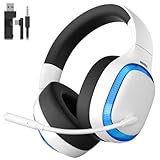 KAPEYDESI Kabelloses Gaming-Headset, 2,4 GHz Wireless für PS5/PS4/PC/Mac, Bluetooth 5.4 Gaming Kopfhörer mit Noise-Cancelling Mikrofon, 70 Std. Akku, Surround Sound, faltbar & flach drehbar