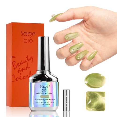 SAGEBIO Cat Eye Gel Nail Polish with Magnet Stick, 15ml Magnetic Gel Polish, Create Stunning 3D Effect for DIY Manicure, Long-Lasting & Chip-Resistant 04