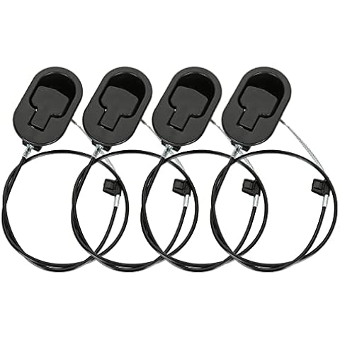 APACALI Recliner Pull Cable Replacement Set of 4, Universal Black Sofa Couch Recliner Release Cables with Plastic Pull Handle fits Most Recliner Brands, Hook Exposed Cable Length (4.75") Cover