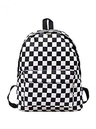 Adminitto88 Sac À Dos Scolaire pour Filles Sac À Dos Scolaire À Carreaux Sac D'école De Grande Capacité Sac À Dos De Voyage Décontracté en Toile Parfait pour Femmes Hommes Filles Garçons Cover