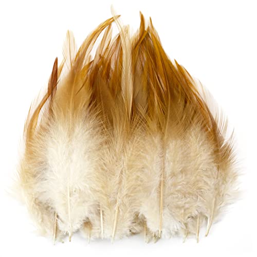 200pcs 5-7 Inches Nature Saddle Hackle Rooster Feather for Crafts Natural Pheasant Neck Feathers DIY Pendant Earrings Dream Catcher