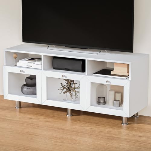 Image of Home Centre | Helios Soho Small TV Unit | Engineered Wood Entertainment Unit | White | 1 Year Warranty