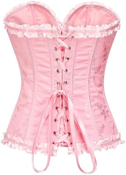 Moonight Corsets for Women Renaissance Floral Lace up Boned Overbust Corset Bustier Shapewear - Image 2