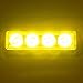 Strobelight Bar 4 LED Emergency Strobe Lights Super Bright Beacon Flash Caution Bars with 17 Different Flashing for Vehicles Trucks DC 12-24V 2PCS (Yellow)