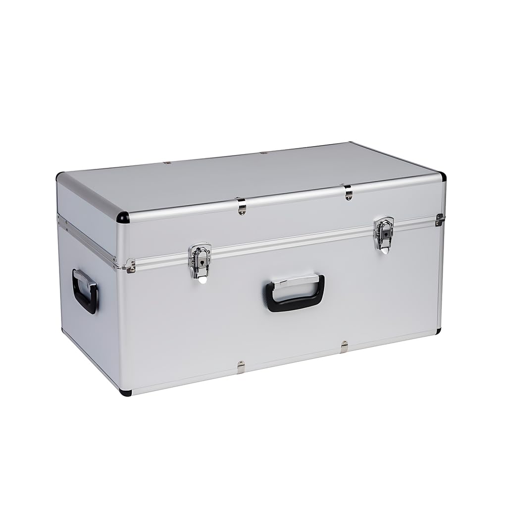 Kreher® Transportkoffer 100L - Robuster Werkzeugkoffer mit Aluminiumrahmen & ABS-Korpus, abschließbar, Metallverschlüsse, Neopren-Innenraum - Große Aufbewahrungsbox für Werkzeug, Kamera & Elektronik