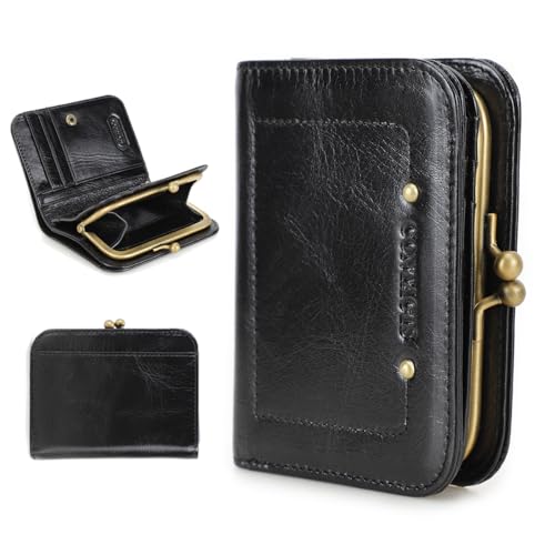 Portefeuille en cuir femme vintage noir idéal pour vos sorties en ville