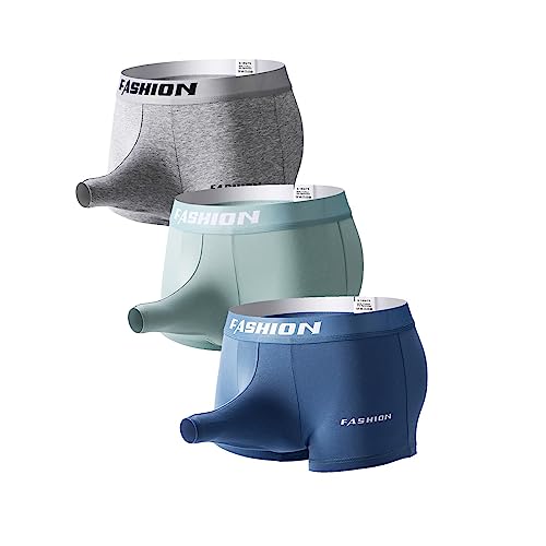 Men's Cotton Open Hole Elephant Separate Pouch Boxer Briefs Underwear Boxer Trunks Underpanties