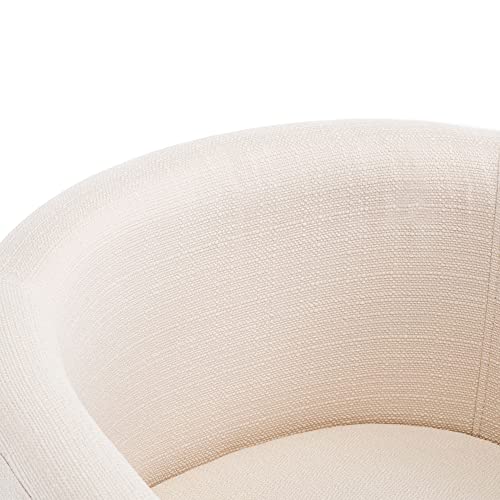 Vescasa Linen Upholstered Dining Chairs With Barrel Back, Mid Century Modern Padded Restaurant Chairs With Gold Metal Frame For Kitchen, Dining Room, Set Of 2, Cream #TOP3