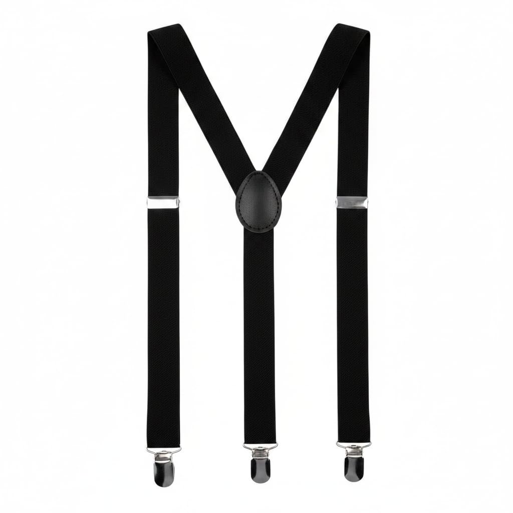 Men’s Suspenders Belt | 3.5 cm Wide Elastic Adjustable Braces for Men | Strong Clip Trouser Suspenders for Formal, Office, Wedding & Casual Wear (Blue)-image-6