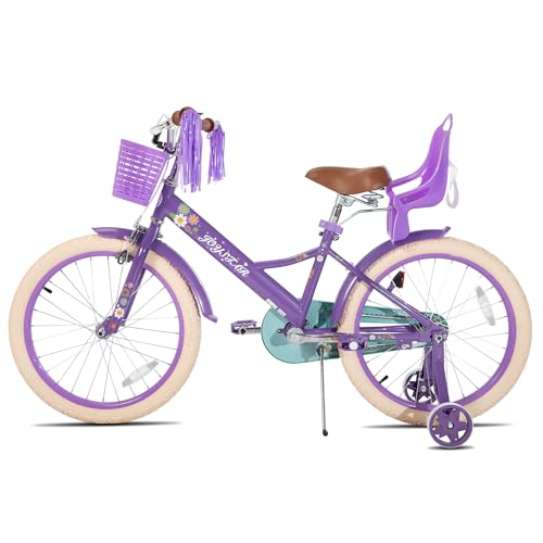 Image of JOYSTAR Little Daisy Kids Bike for Girls Boys Ages 2-10 Years, 12 14 16 20 Inch Girls Bikes with Doll Bike Seat & Streamers, Boys Bike with Flag & Number Plate, Multiple Colors