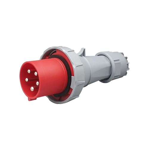 IEC 60309 Waterproof Industrial Connector Plug, 5Pin 63A 380V-415V 3P+E+N 6H IP67 Waterproof Male Connector Power Connecting Industrial Plug for Aviation and Industry