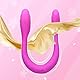 Paarvibrator Partner Vibratoren, Paarvibratoren Doppeldildo für Sie Klitoris und G-punkt Stimulator Silikon Paarvibrator Sexspielzeug mit 7 Vibrationsmodi für Frauen Lesben, Paar