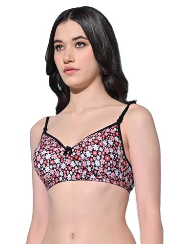 Image of FIMS - Fashion is my style Women Cotton Blend Padded Non-Wired Everyday Bra Pack of 1 Cup- B Multicolor