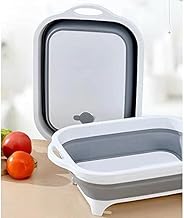 لوح تقطيع سيليكون متعدد الوظائف وقابل الغسل ومزود بفتحة تصريف، سلة محمولة قابلة للطي لتصبح لوح لتقطيع اللحوم والخضروات، وعاء لغسل وتجفيف الفاكهة