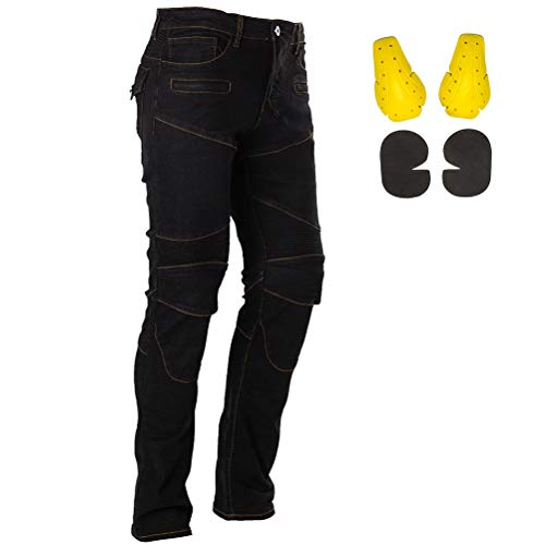 Calça de ciclismo de motocicleta com 4 almofadas protetoras no quadrilTakuey 32 preto TY718-1