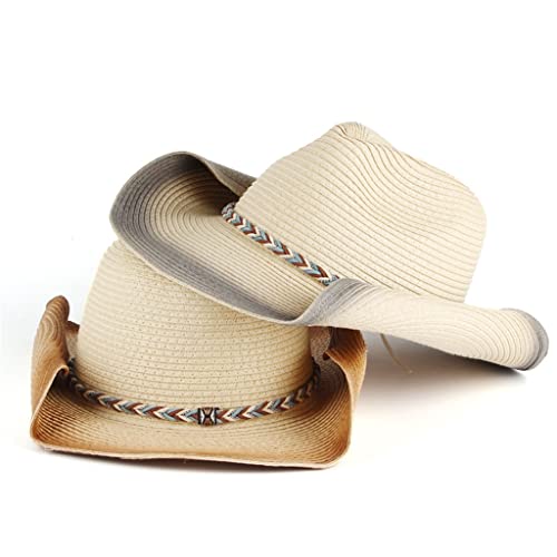 Chapeau de Cowboy de Mode à Bords Larges Anti-UV Protégeant du Soleil - 4