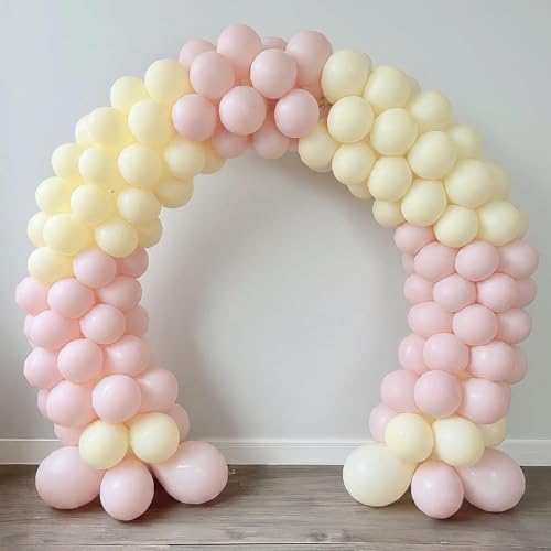 Image of Regular Balloon Combo For Decoration with Glue Dots & Balloon Arch Strip - Party Decor Set For Easy Party Setup (PINK YELLOW, 50)